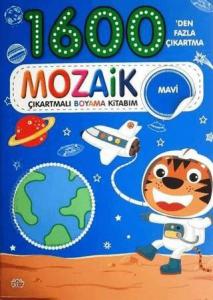 Mozaik Çıkartmalı Boyama Kitabı Mavi 1600`den Fazla Çıkartma