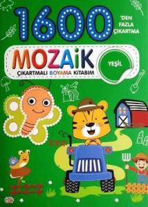 Mozaik Çıkartmalı Boyama Kitabı Yeşil 1600`den Fazla Çıkartma