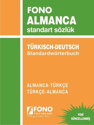 Almanca/Türkçe - Türkçe/Almanca Standart Sözlük Fono Yayınları 9789754