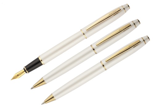 Scrikss 35 Beyaz Altın Lüks Kutuda 3'lü Kalem Takımı Hediyelik Kalem