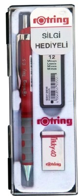 Rotring Tikky RD 0.5 mm Min Silgi Hediyeli Kırmızı Versatil Kalem 8699