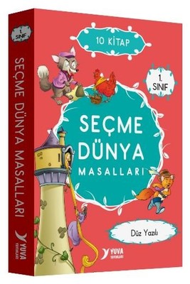 1. Sınıf Seçme Dünya Masalları Düz Yazılı - 10 Kitap Kitap Yuva 978975