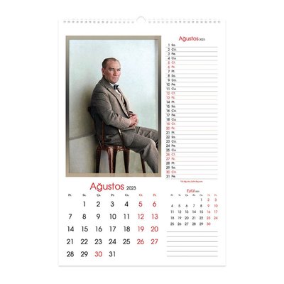 Keskin Color 31x43 12 Yaprak Spiralli 2023 Atatürk Duvar Takvimi 86930