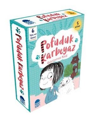 Pofuduk Karbeyaz Görünmez Kedi Seti-5 Kitap Takım Pip Jones Mavi Kirpi 9789752452886