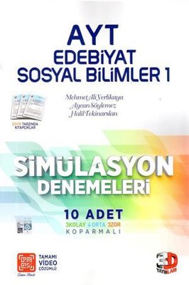 AYT Simülasyon Edebiyat-Tarih-Cografya Denemeleri 3D Yayınları 9786051
