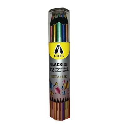 Adel Blackline Metalik Kuru Boya Teneke Kutu 12Li