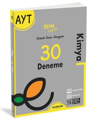 AYT 30 lu Kimya Deneme Sınavı Endemik Yayınları 9786257430371