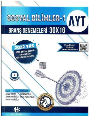 AYT Sosyal Bilimler 30 x 16 Branş Deneme Bilgi Sarmal 9786258070033