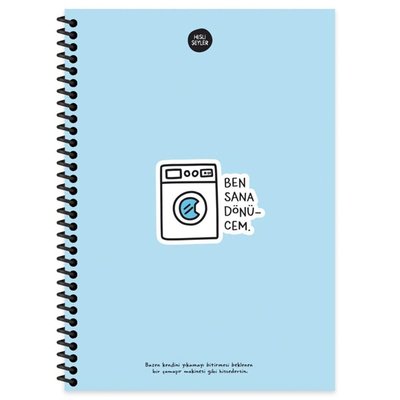 Hisli Şeyler 100 Yaprak Kareli Defter - Ben Sana Dönücem