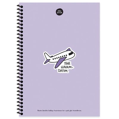Hisli Şeyler 100 Yaprak Kareli Defter - Yine Havamdayım