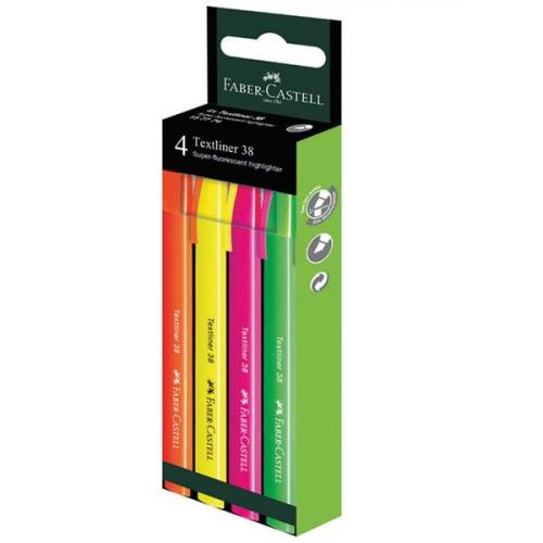 Faber-Castell Fosforlu Kalem 38 Neon 4lü Paket 9555684697127