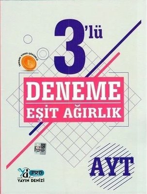 AYT Eşit Ağırlık Pro Deneme 3'lü Yayın Denizi Yayınları 9786051973937