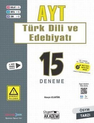 AYT Türk Dili ve Edebiyatı 15 Deneme Üçgen Akademi 9786257152389