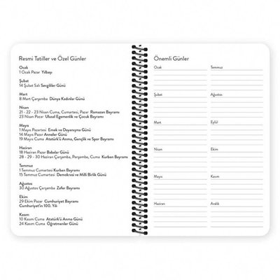 Hisli Şeyler 13x195 Haftalık Ajanda - Gidelim Buralardan 8693043167636