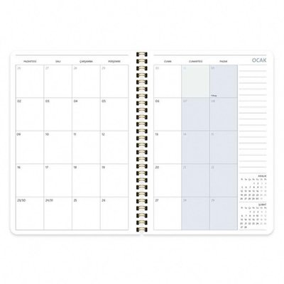 Keskin Color 2023 A5 Spiralli Sert Kapak Haftalık Ajanda - Kumsal 8693