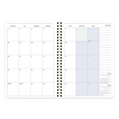 Keskin Color 2023 A5 Spiralli Sert Kapak Haftalık Ajanda - Ortanca 869