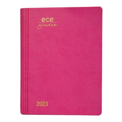 Ece Ajandası 2023 - Marmaris 12x16 Çizgili Günlük Ajanda Pembe 8682320