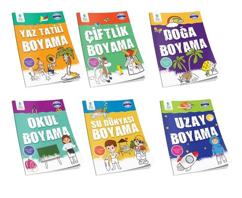 Çocuk Gelişimi Türkçe İngilizce Boyama Seti - 6 Kitap Takım Çocuk Geli