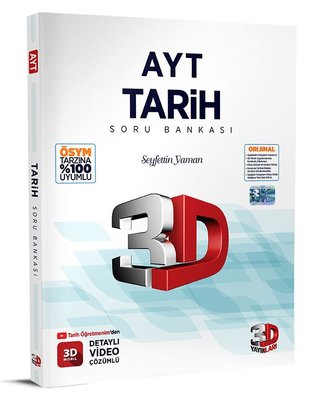 2023 AYT Tarih Soru Bankası 3D Yayınları 9786051949598