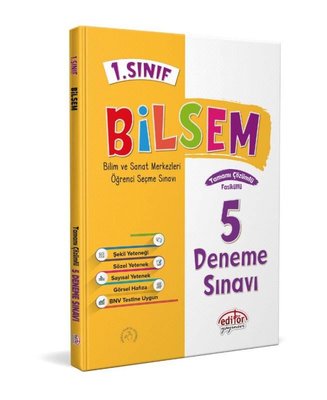 1. Sınıf Bilsem Tamamı Çözümlü 5 Deneme Sınavı Editör Yayınları 9786052804810
