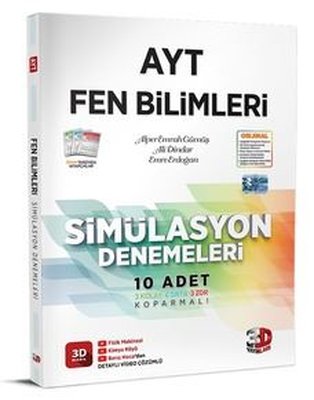 AYT Fen Bilimleri Simülasyon Denemeleri 3D Yayınları 9786051949864