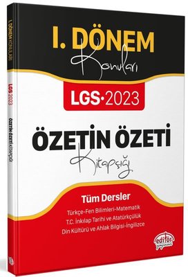 LGS 2023 Özetin Özeti Kitapçığı - Tüm Dersler - 1. Dönem Konuları Editör 9786052805039