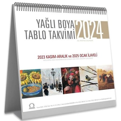 Angora Yağlı Boya Tablo Takvimi 2024 Masa Takvimi 18x25 cm 97860579218