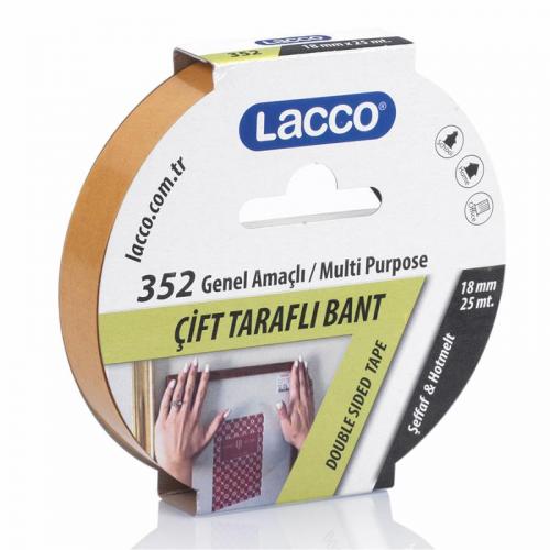 Lacco 352 18 Mm X 25 Mt Çift Taraflı Bant 8681725903306