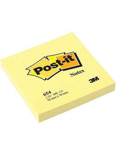 3m Post-it 76x76 Mm Yapışkanlı Not Kağıdı 100 Yp Sarı 654 313437501402