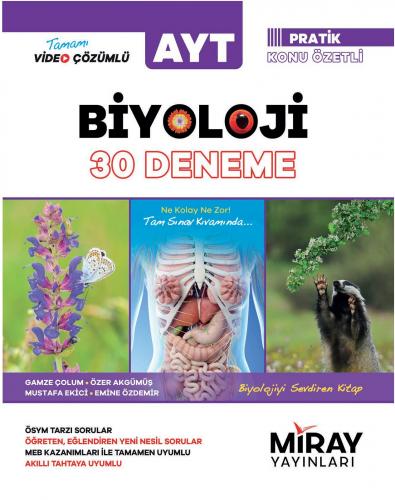 2022 AYT Biyoloji 30 Deneme Miray Yayınları
