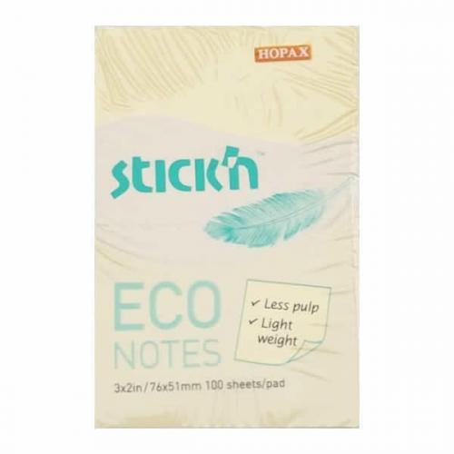Gıpta Stickn 76x51 100 Yaprak Eco Notes Pastel Sarı Not Kağıdı 4712759