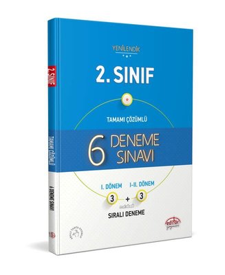 2.Sınıf (3+3) 6 Deneme Sınavı Tamamı Çözümlü Editör Yayınevi 978605280