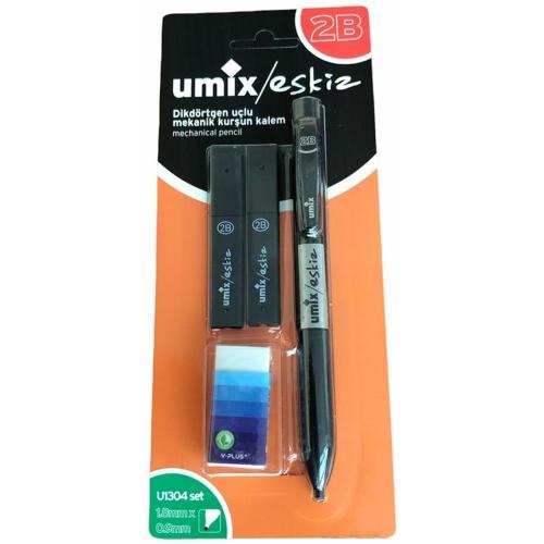 Umix Sınav Eskiz Kalemi Seti (Arapça Kalemi) Kalem+2Uç+silgi