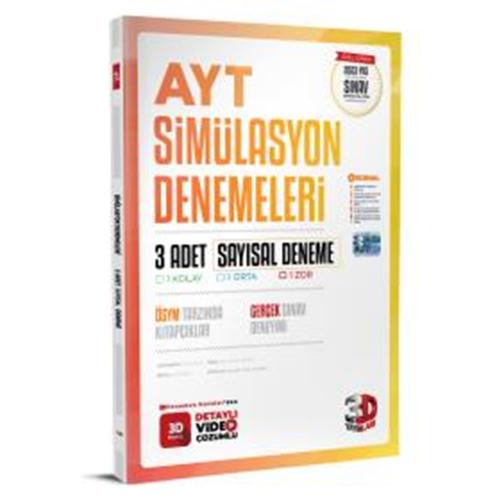 2023 AYT 3D Sayısal 3`lü Simülasyon Deneme 3D Yayınları 9789759519902