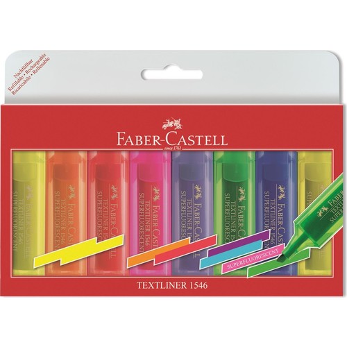 Faber-Castell Şeffaf Gövde Fosforlu Kalem 6+2'li Poşet