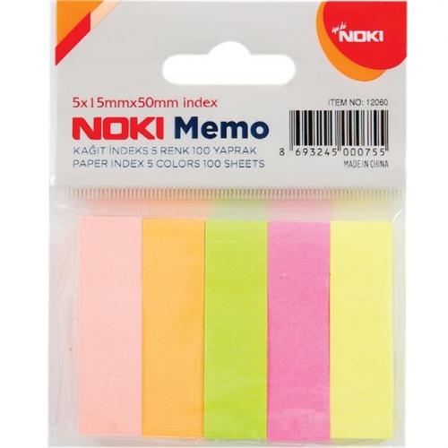 NOKİ MEMO KAĞIT İNDEKS 5 RENK 15x50mm 100 YP 8693245000755