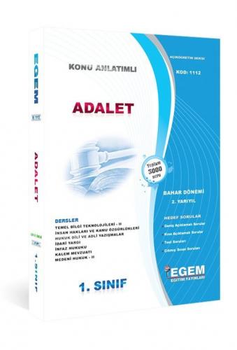 1. Sınıf 2. Yarıyıl Adalet Konu Anlatımlı Hedef Sorular Kod:1112 Egem 
