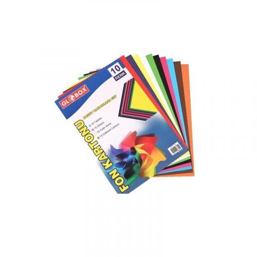 Globox A4 10 Renk Fon Kartonu 10 Lu