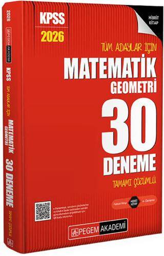 2026 KPSS Tüm Adaylar İçin Matematik-Geometri 30 Deneme Tamamı Çözümlü