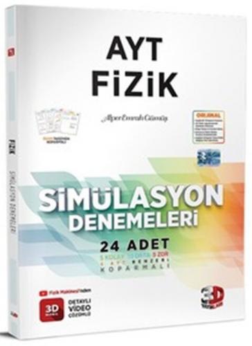 AYT Fizik Simülasyon Denemeleri Detaylı Video Çözümlü 3D Yayınları 9786051949871