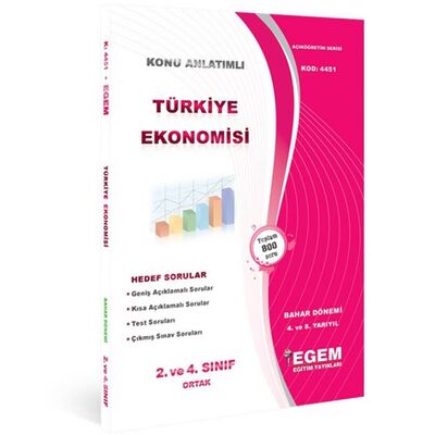 4.Sınıf Türkiye Ekonomisi Bahar Dönemi Konu Anlatımlı Soru Bankası 8.Y