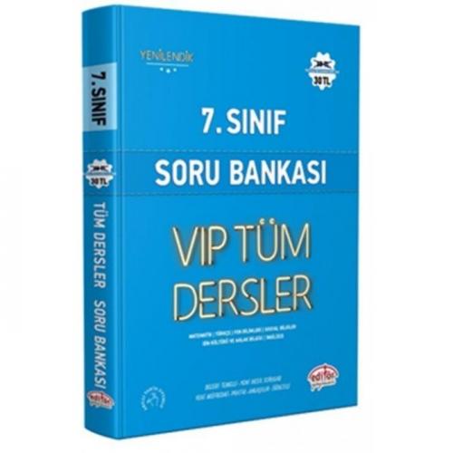 7. Sınıf Vip Tüm Dersler Soru Bankası Mavi Kitap Editör Yayınevi 9786052803059