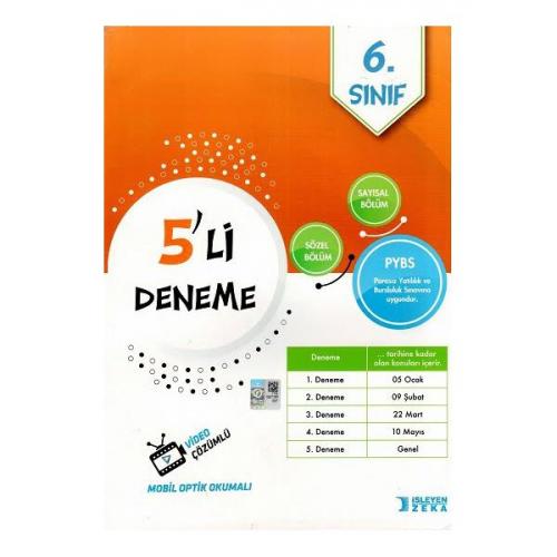 İşleyen Zeka 6. Sınıf PYBS 5 li Deneme