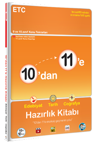 Tonguç Yayınları 10'dan 11'e Edebiyat Tarih Coğrafya Hazırlık Kitabı
