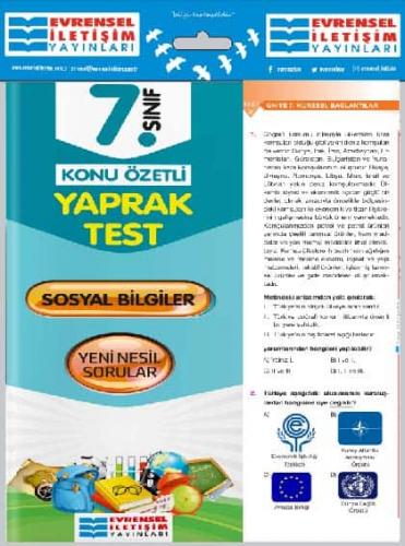 7. Sınıf Sosyal Bilgiler Konu Özetli Yaprak Test Evrensel İletişim Yay
