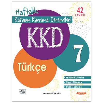 7.Sınıf Türkçe Haftalık Kazanım Kavrama Föyleri Kurmay ELT 97862571748
