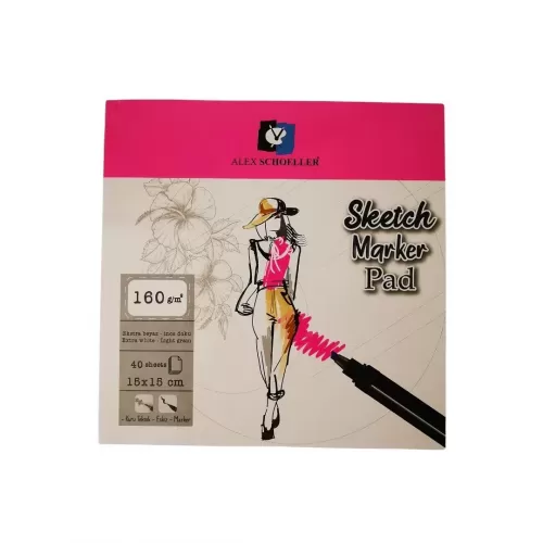 Alex Schoeller Sketch Marker Pad Eskiz Defteri 160gr 15x15cm 40yp 8691
