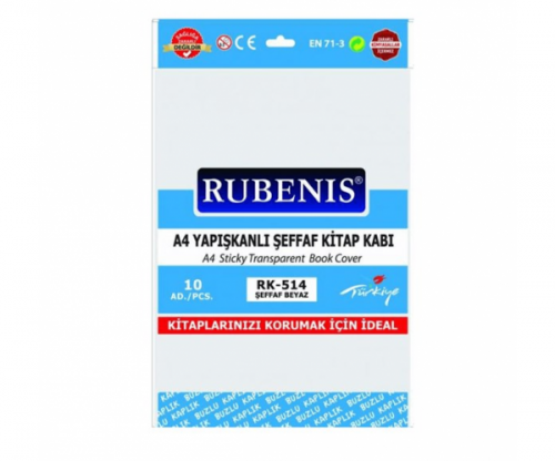 Rubenis Yapışkanlı Şeffaf Kitap Kabı Şeffaf Beyaz 8698207050311