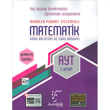 AYT Matematik 1.Kitap Konu Anlatımlı ve Soru Bankası Karekök Yayınları