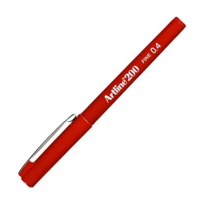 Artline 200N Fine Keçe Uçlu Yazı Kalemi Uç 0.4 Mm Koyu Kırmızı